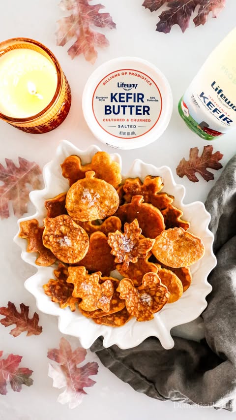 Instagram post by @domesticallyblissful for Lifeway Foods. Caption reads: Fall mornings call for fun, cozy breakfasts. And....