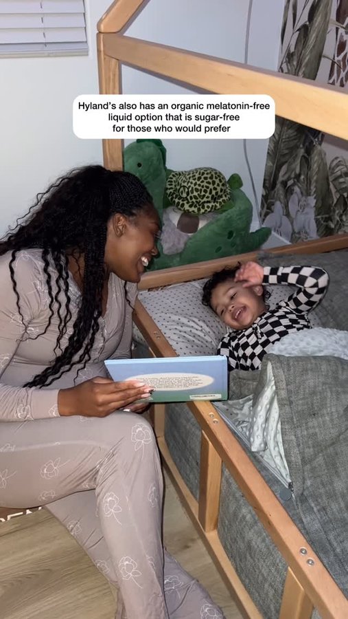 Instagram post by @mariyahgerber for Hyland's Naturals. Caption reads: [...] nighttime routine and that includes....