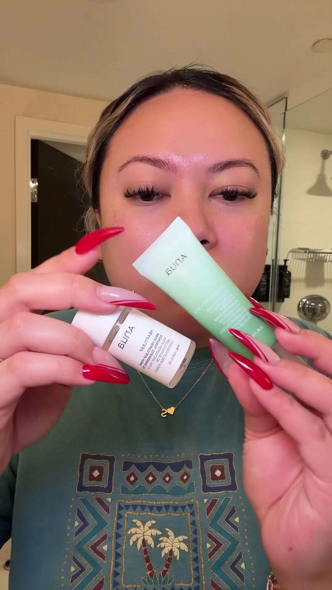 TikTok post by @prettywithsophia_ for Anua. Caption reads: [...] products for sensitive skin @Anua Store US....