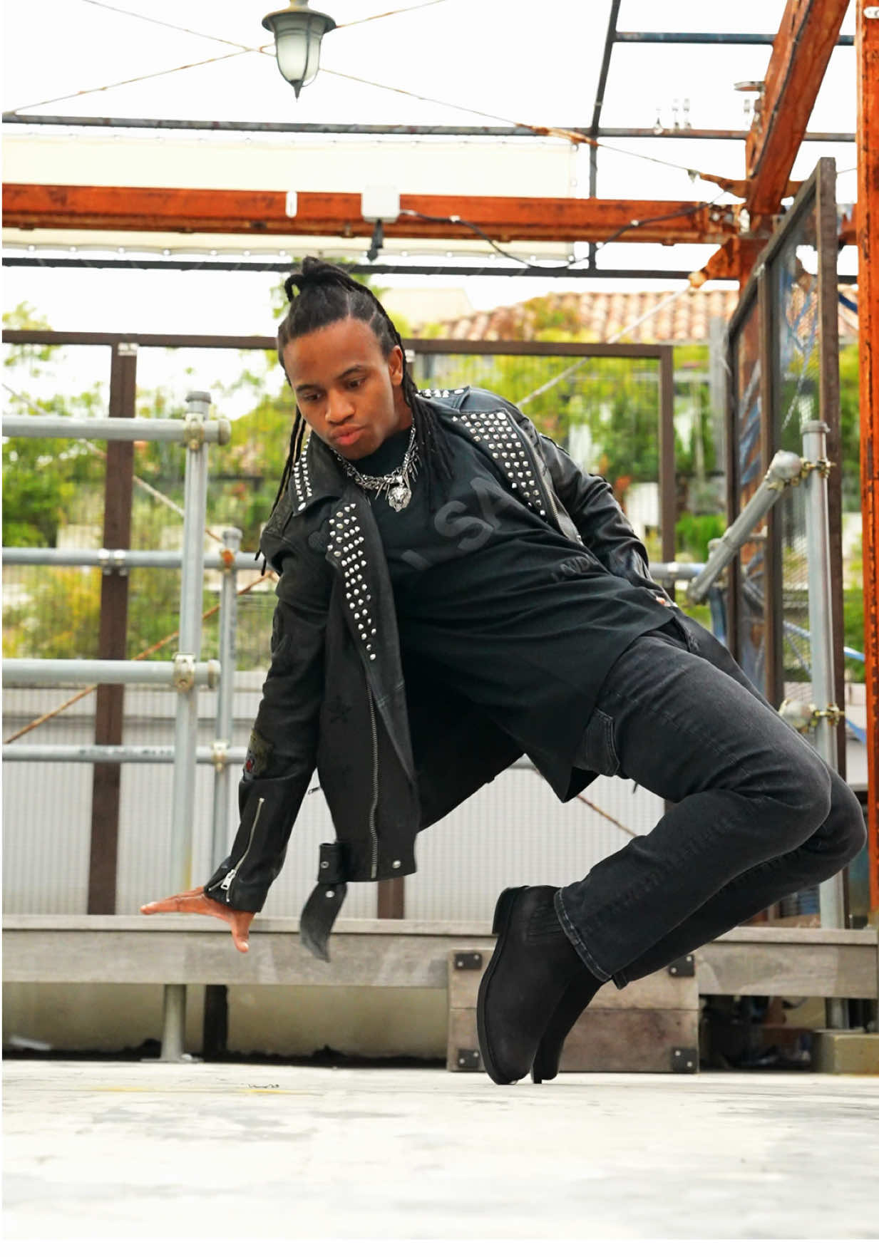 TikTok post by @dance10fikshunofficial for ALLSAINTS. Caption reads: Rocking @ALLSAINTS Top to Bottom! Thank you....