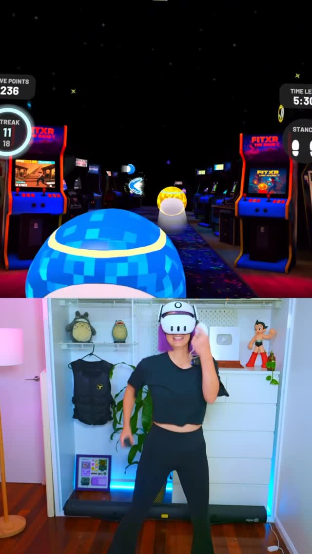 Instagram post by @naysy for FitXR. Caption reads: [...] to @otter.worldly challenge in @wearefitxr....