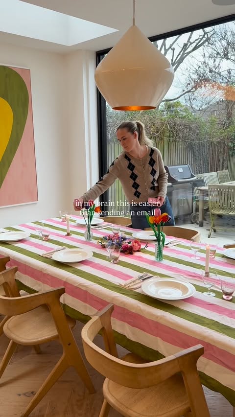 Instagram post by @matildabeaa for LEGO. Caption reads: [...] colourful spring dinner parties with my....