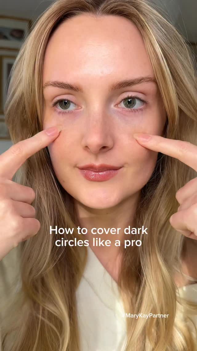 Instagram post by @annaannora_ for Mary Kay. Caption reads: How to cover dark circles like a pro using the....