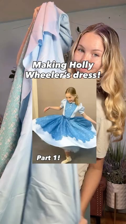 Instagram post by @kenzikreations for Mood Fabrics. Caption reads: [...] things dress in collaboration with....