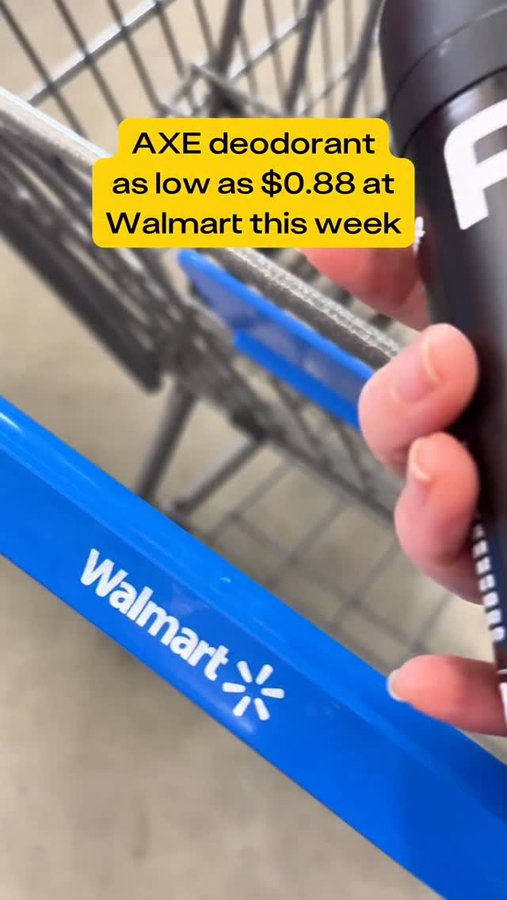 Instagram post by @thekrazycouponlady for AXE. Caption reads: All you need is a free Walmart account to get AXE....