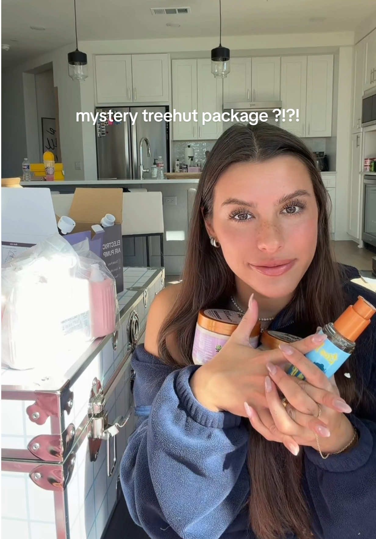 TikTok post by @notoliviadejarnett for Treehut. Caption reads: [...] keeping a secret from you … @Tree Hut....