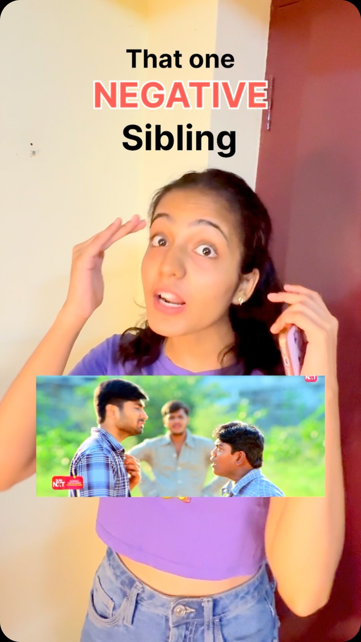 Instagram post by @siblingsofmadras for Plum Goodness. Caption reads: Tag that Negative sibling and tell them to stop....