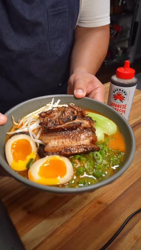 Instagram post by @jose.elcook for Bachan’s. Caption reads: Boring dinner ends now. This Bachans and Red miso....