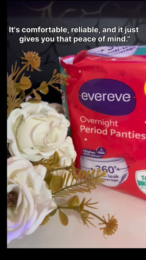 Instagram post by @hareena_34 for Evereve Period Protection. Caption reads: Hey 👋 friends Sleepless nights, constant pad....