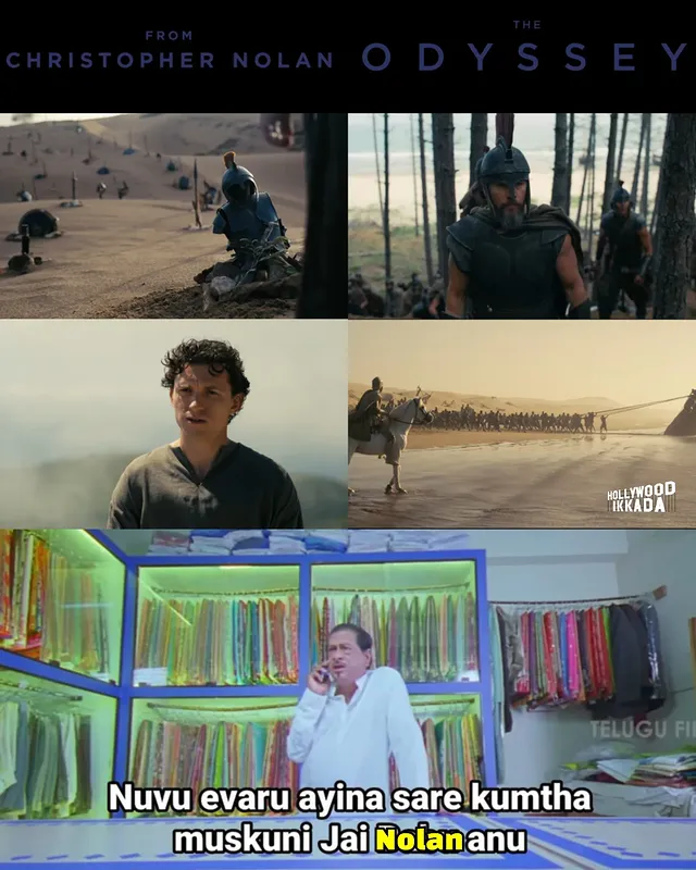 Instagram post by @hollywood_ikkada for Universal Pictures. Caption reads: The Odyssey First Trailer🥵🔥
.
#skywalker_haf....