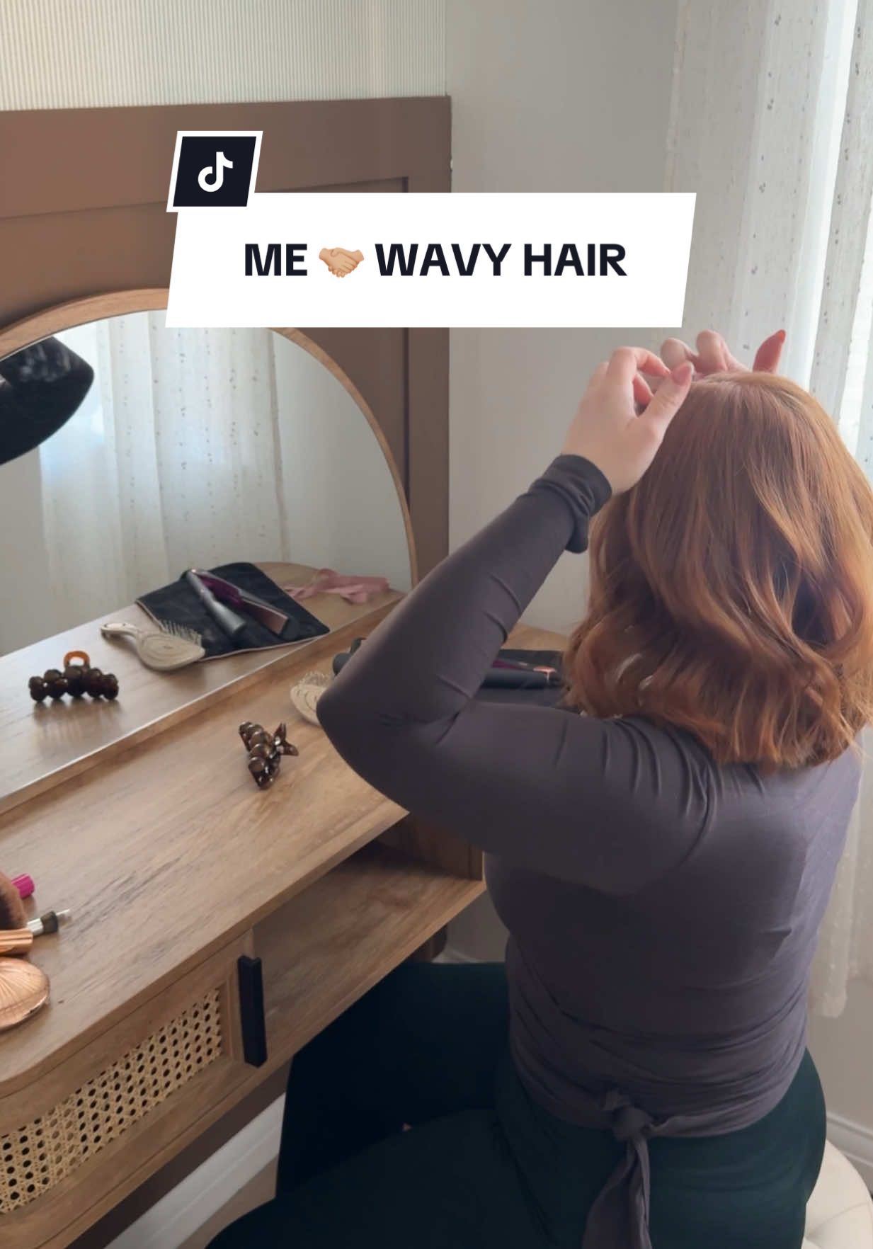 TikTok post by @allthingshays1 for Landot Beauty. Caption reads: boreddd of my hair at the minute, back to a wave i....