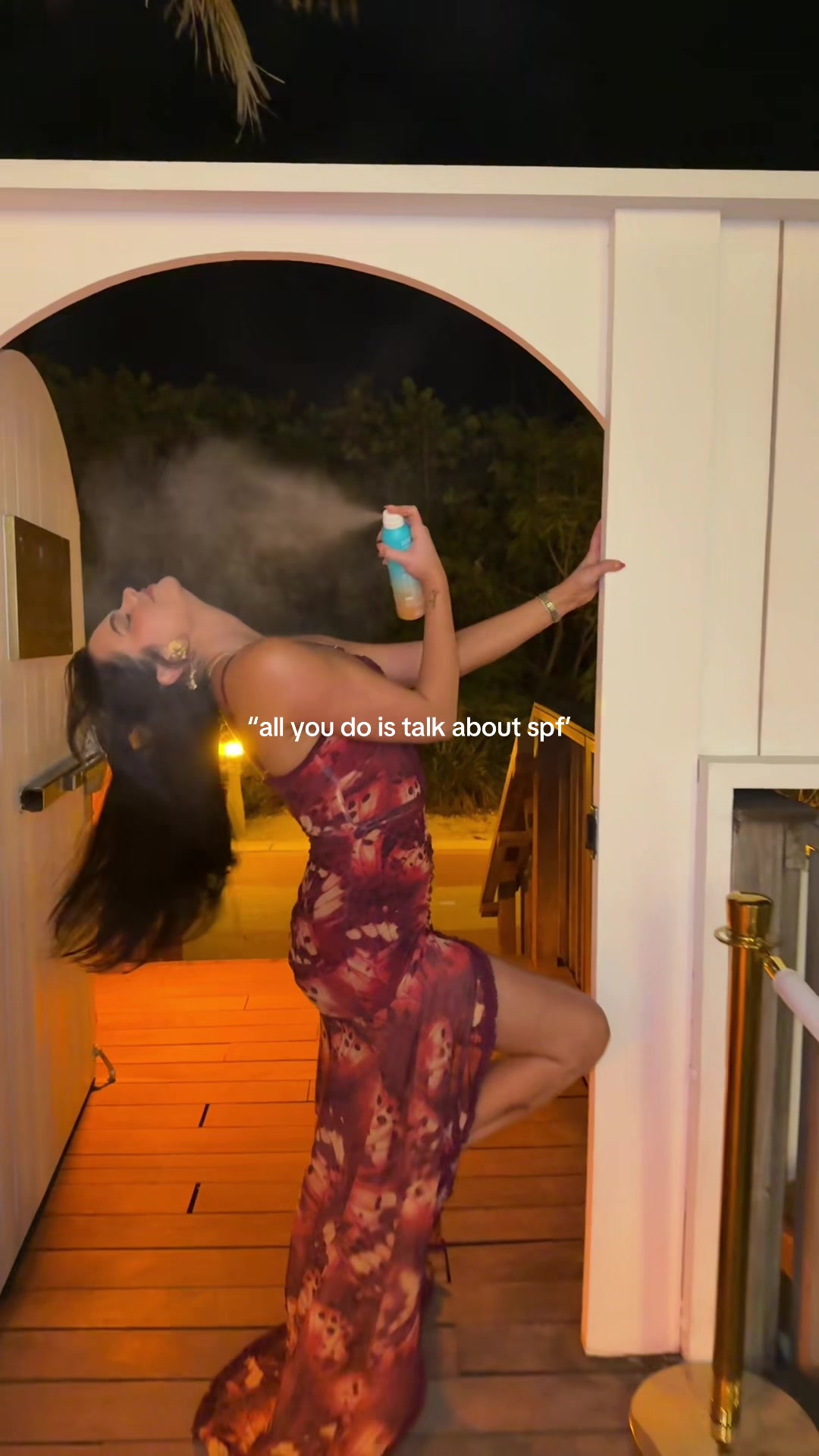 TikTok post by @kristynhoffman96 for COOLA. Caption reads: [...] on skin longevity baby 😮‍💨 spritzing....