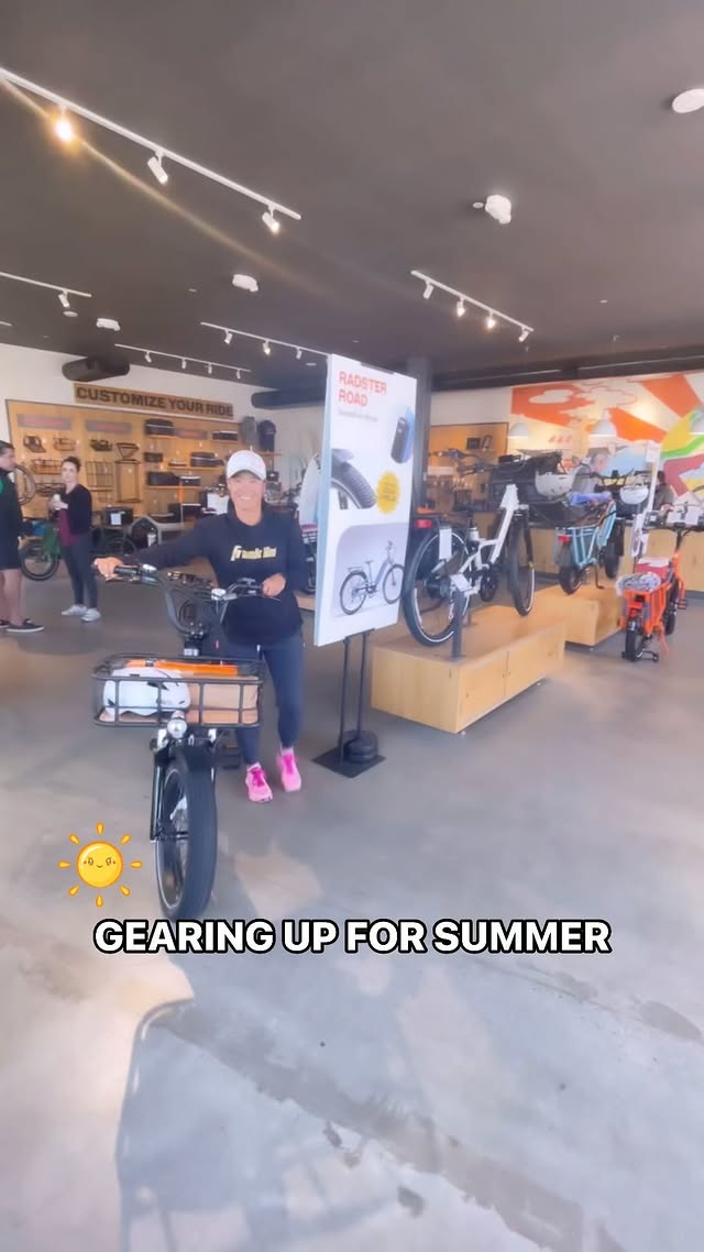 Instagram post by @idinkican for Rad Power Bikes. Caption reads: Geared up and ready for Summer. 🤙🏼☀️#newtoy 📷:....