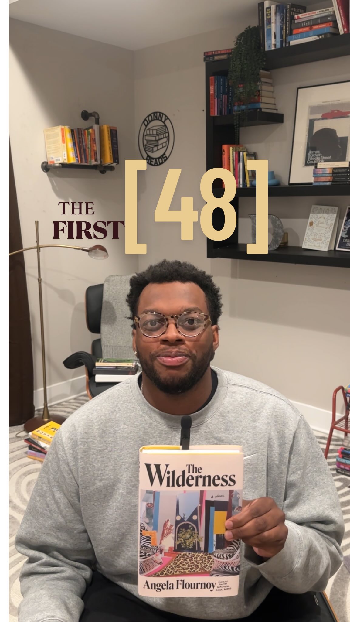 Instagram post by @donny.reads for Mariner Books. Caption reads: The first 48: The Wilderness by Angela Flournoy....
