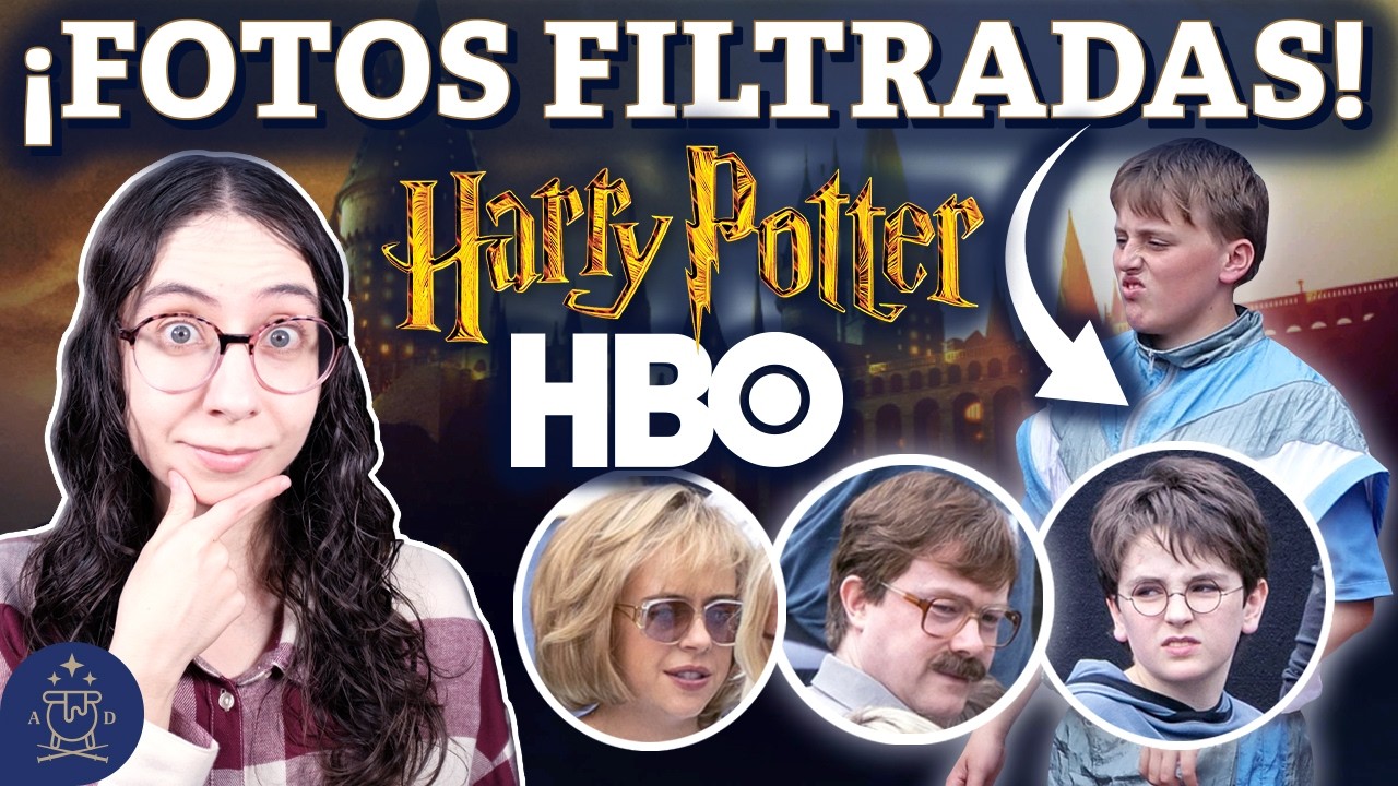 YouTube post by @ElAquelarreDeDany for Storytel. Caption reads: 😱 First LEAKED PHOTOS of HBO's Harry Potter....