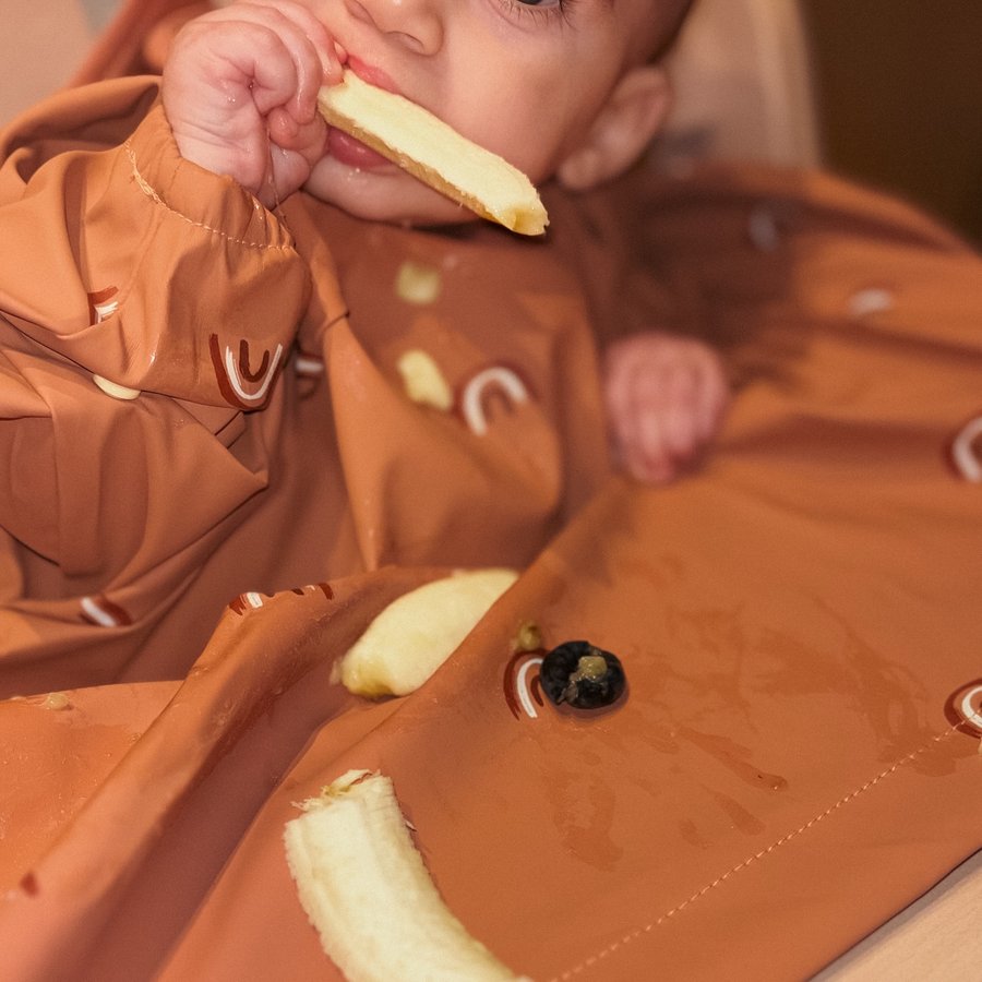 Instagram post by @raisingmylittletrio for Bibado. Caption reads: It’s all things weaning and teething for us lately....