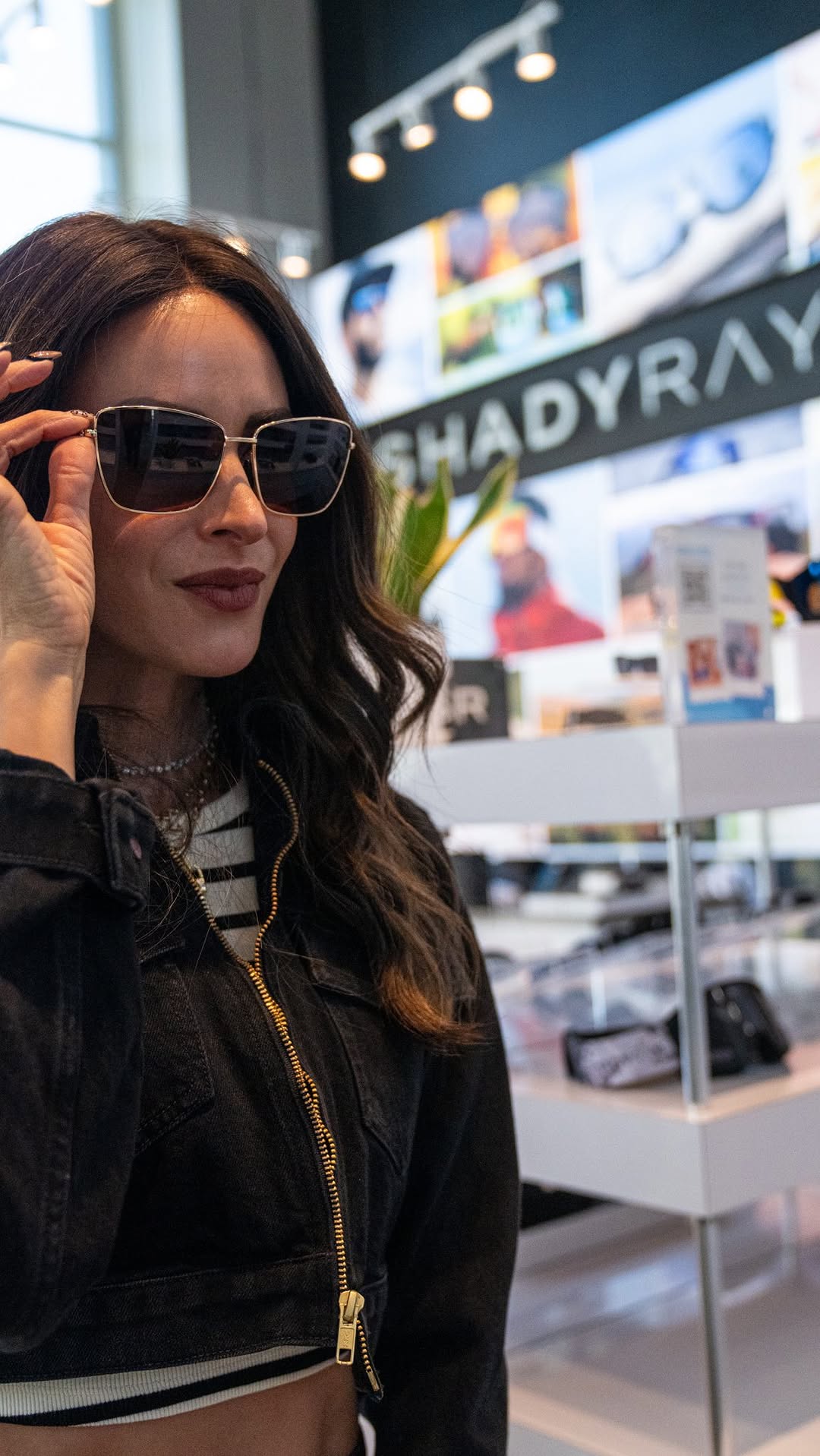 Instagram post by @samanthabusch for Shady Rays. Caption reads: 😎I visited the @ShadyRays store, and they have....
