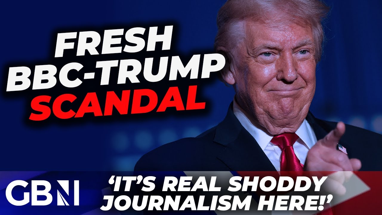 YouTube post by @GBNewsOnline for ExpressVPN. Caption reads: BBC in FRESH Donald Trump SCANDAL after MISLEADING....
