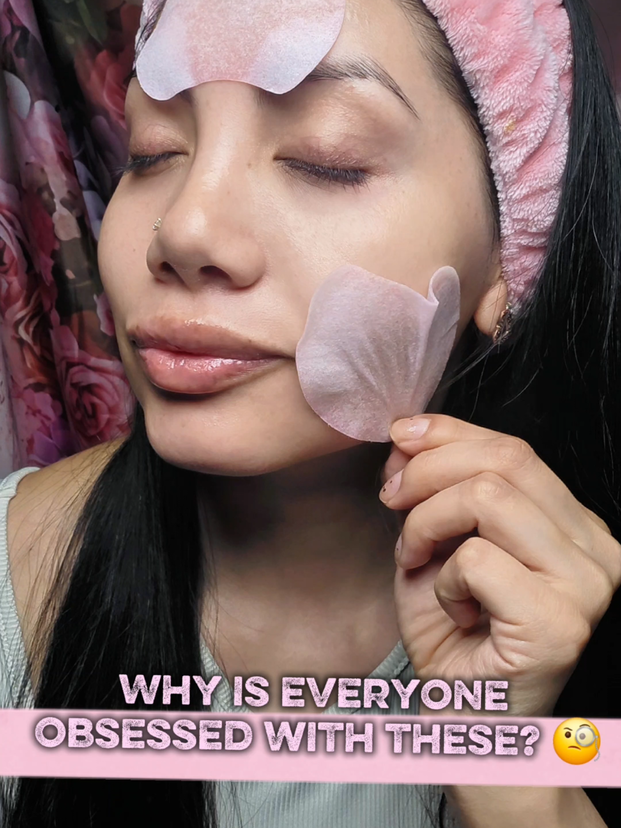 TikTok post by an influencer for COSRX. Caption reads: [...] on your routine! 🛑 The new COSRX Pink....