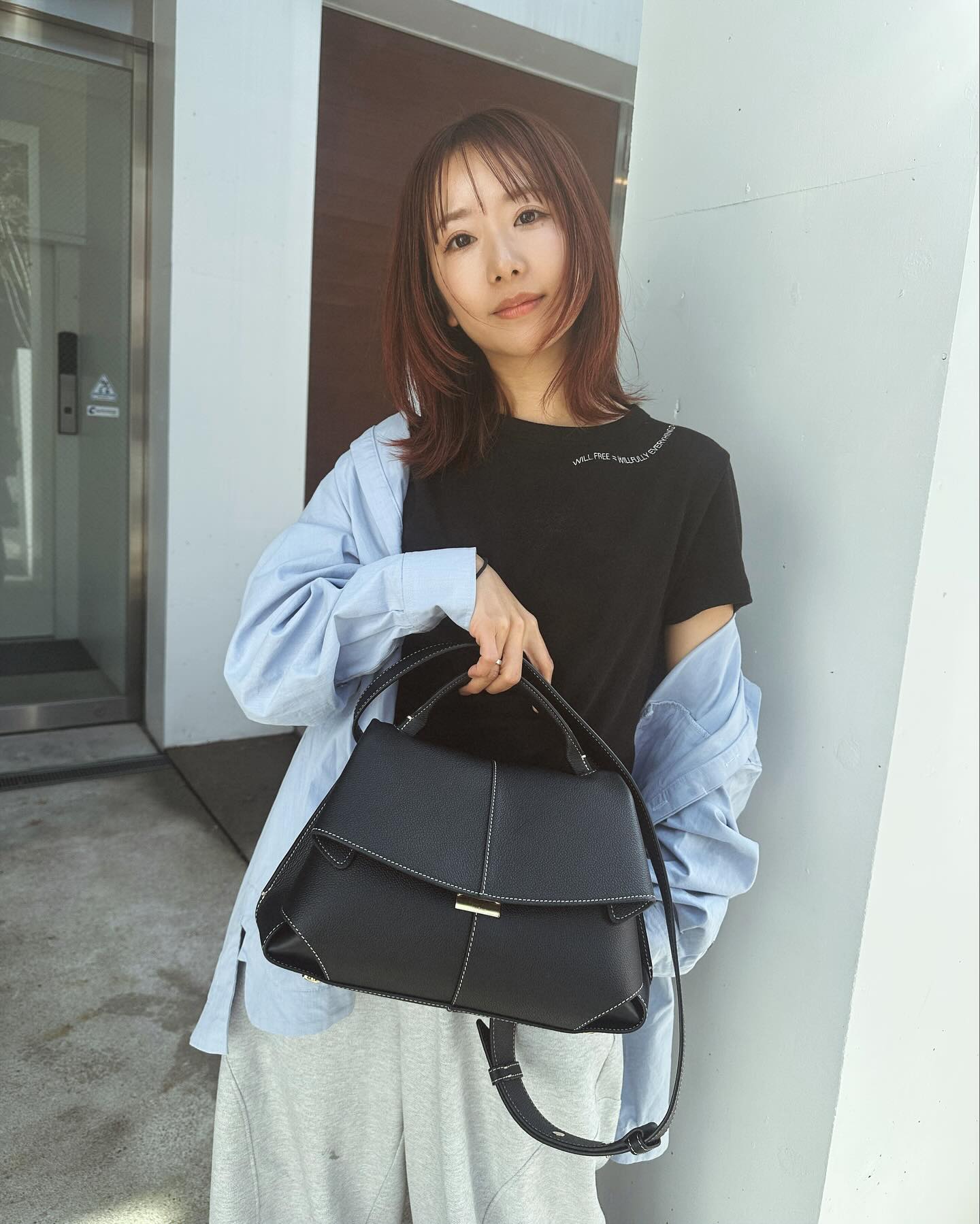 Instagram post by @aya_dream04 for Poleneparis. Caption reads: @polene_paris 🖤🩵🖤

#bag#polene#gifted.