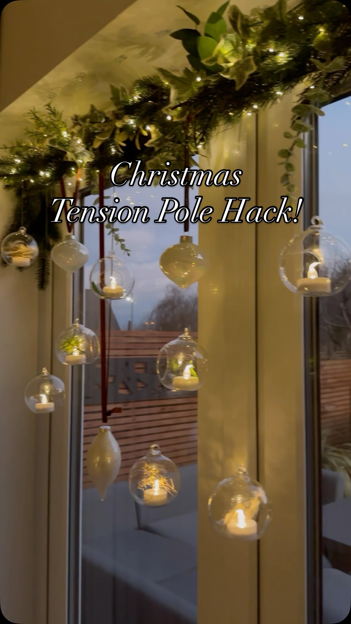 Instagram post by @east_shore_home for Dunelm. Caption reads: Who knew a £5 tension pole from @dunelmuk could....