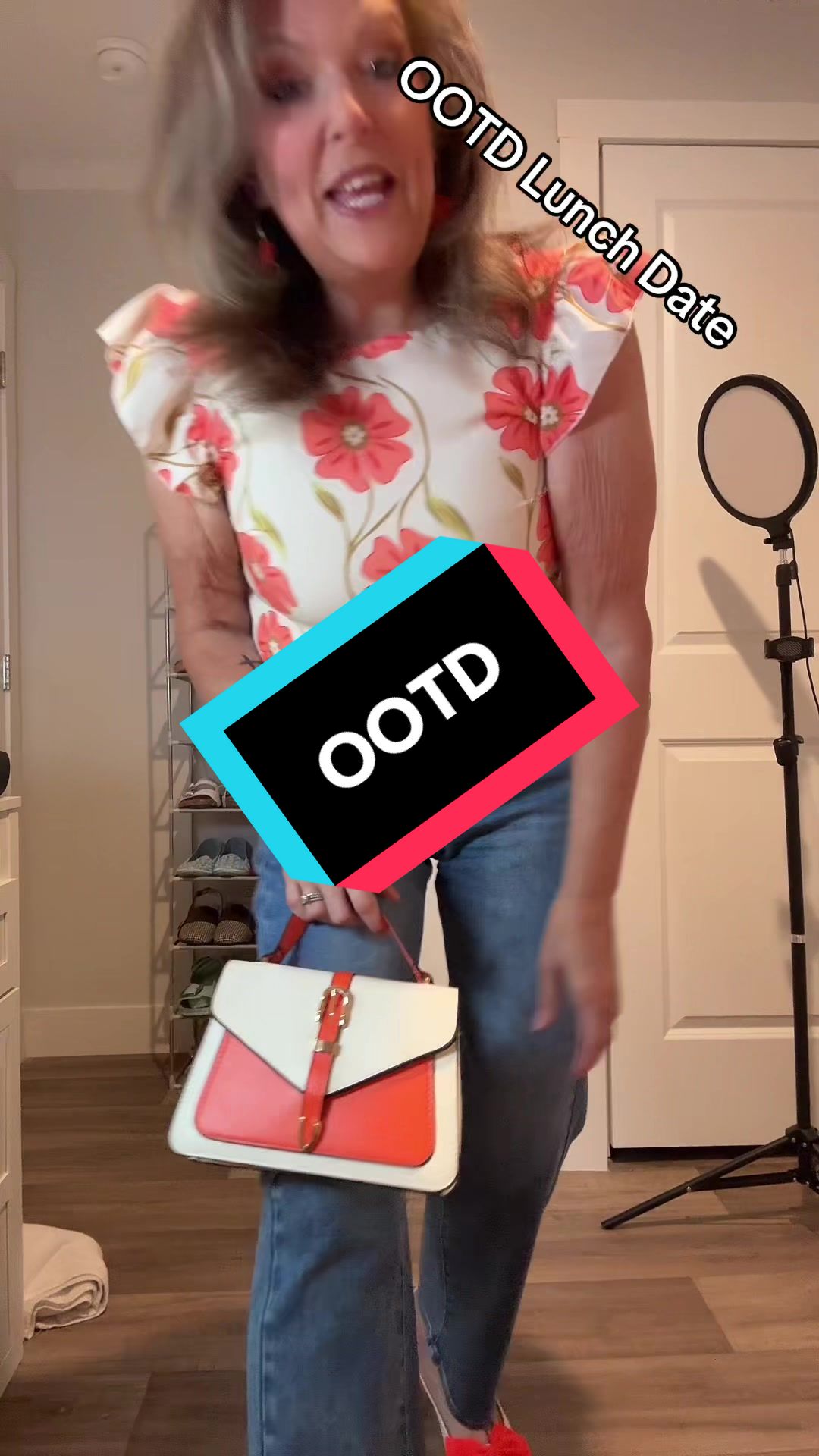 TikTok post by @susansjourney2022 for Freckled Poppy. Caption reads: OOTD Lunch Date Outfit @Freckled Poppy #tiktokshop....