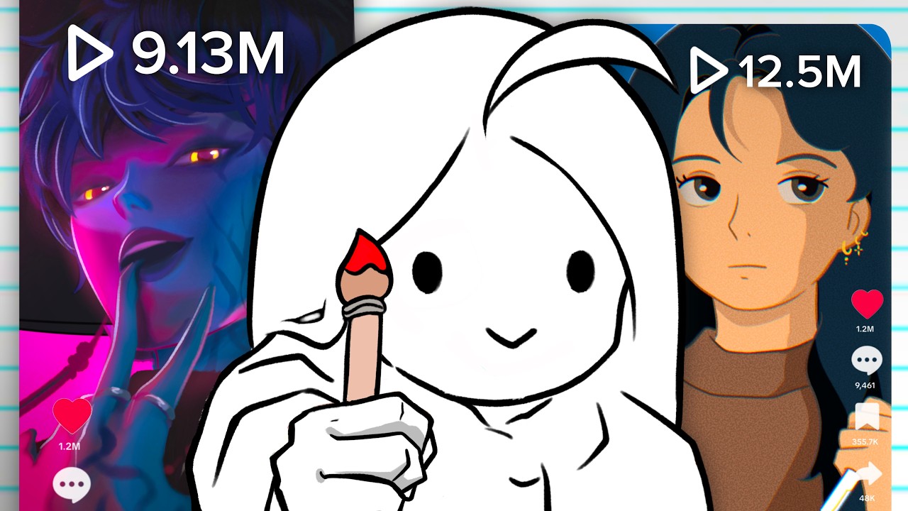 YouTube post by @viyaura for Paperlike. Caption reads: I Tried VIRAL Art Trends.