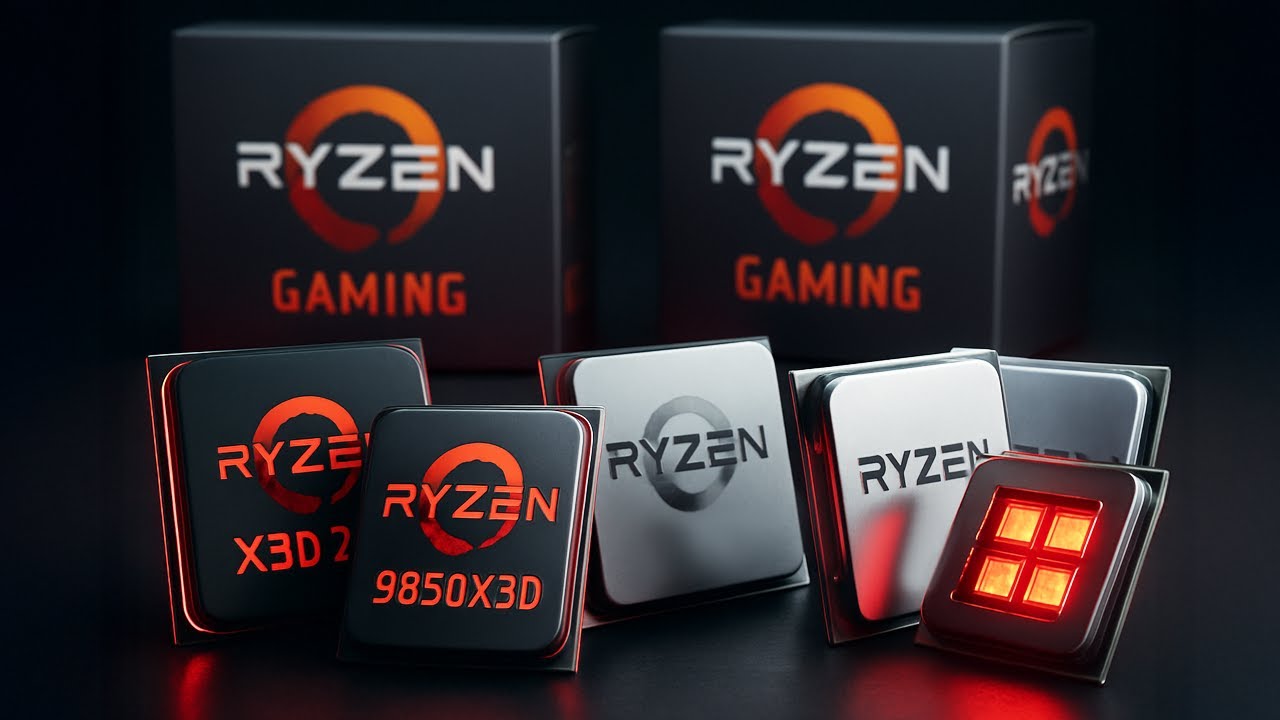 YouTube post by @GamerMeld for Newegg. Caption reads: AMD’s Launching EVERYTHING All At Once!.