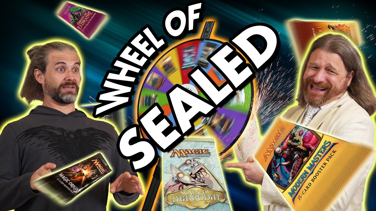 YouTube post by @TolarianCommunityCollege for Whatnot. Caption reads: Brian Kibler Spins The Wheel Of Sealed! - Episode....