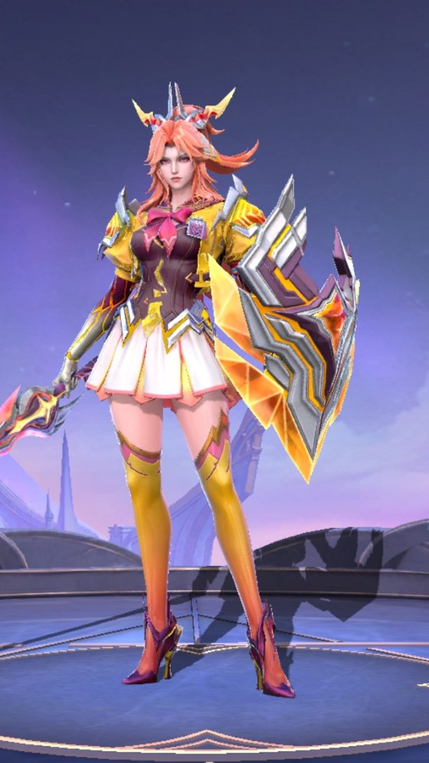 Instagram post by @fallsweetener for Mobile Legends: Bang Bang. Caption reads: Belajar Freya Jungler sambil nyobain skin....