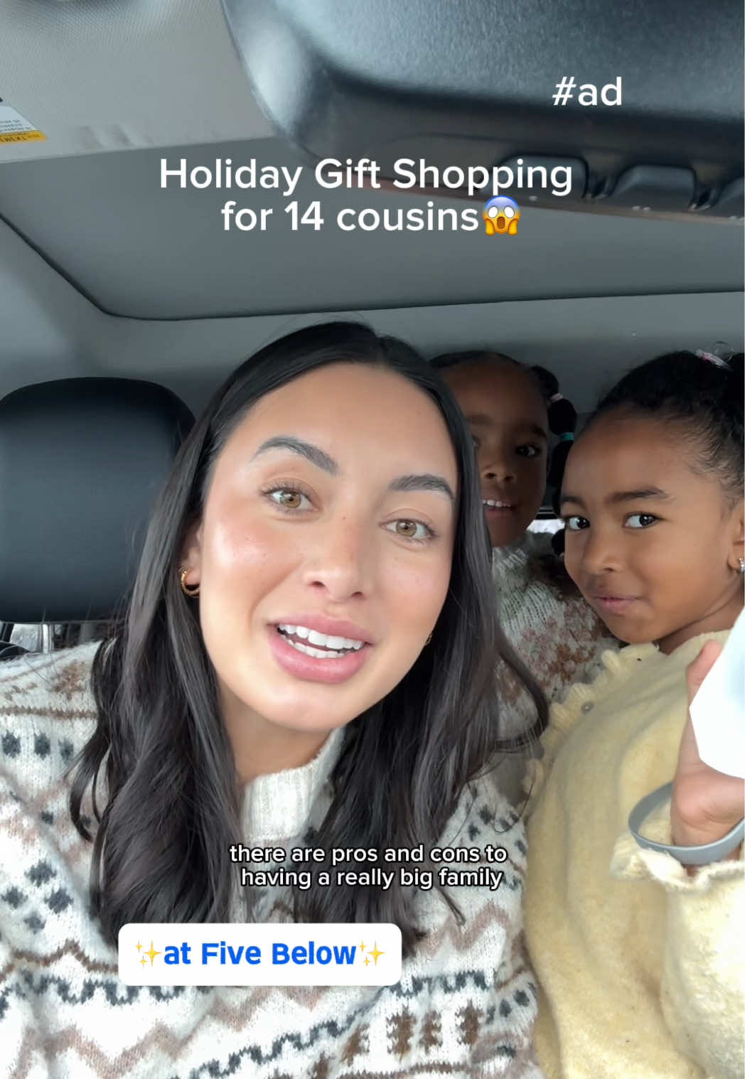 TikTok post by @sabriena_abrre for Five Below. Caption reads: We were so close! @Five Below really is our go-to!....