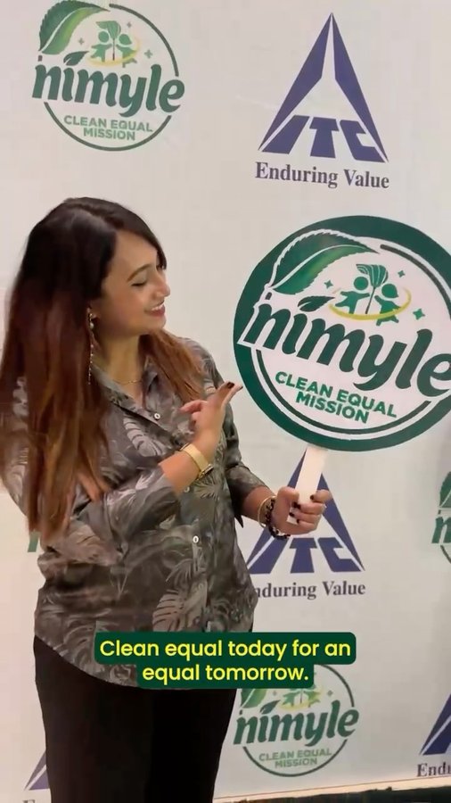 Instagram post by @shreya_gan for Nimyle. Caption reads: @nimyleofficial Clean Equal Mission is helping me....