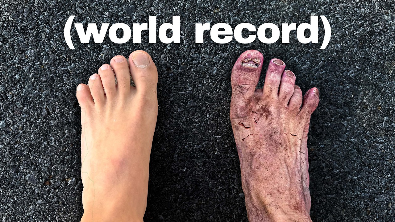 YouTube post by @isaiahphoto for Shopify. Caption reads: I Ran Across The World In 1 Week (world first).