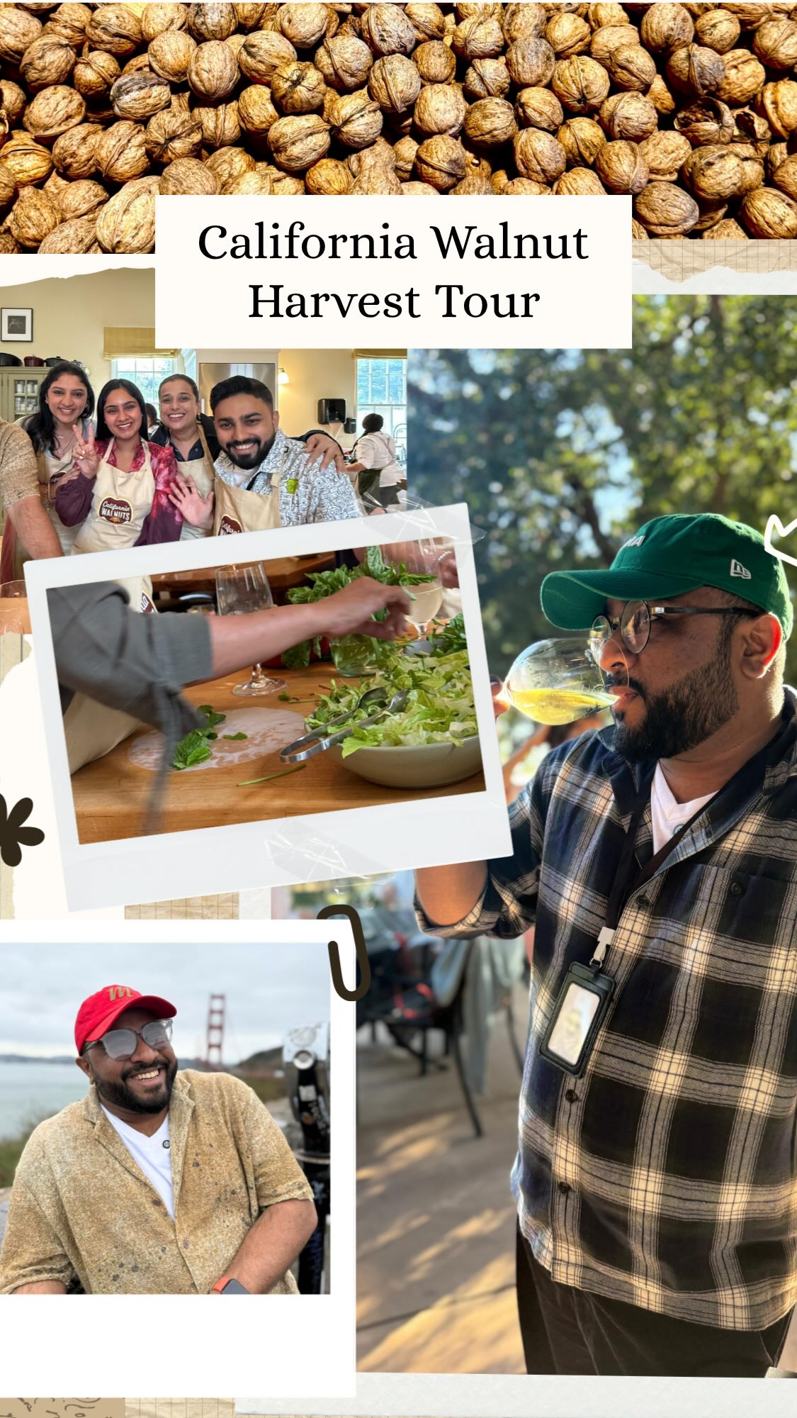 Instagram post by @chef_nehalkarkera for California Walnuts. Caption reads: We kicked things off with a beautiful lunch right....