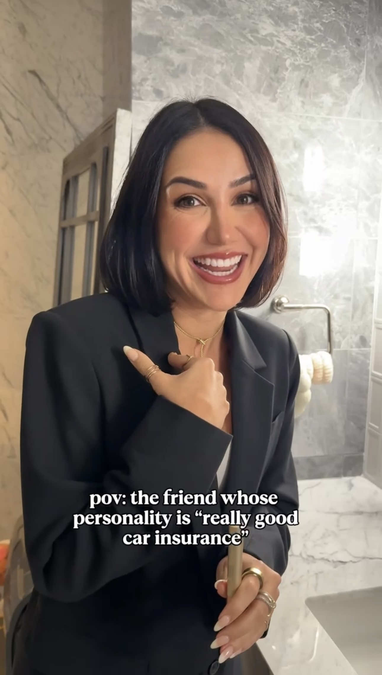 TikTok post by @katstickler for Geico. Caption reads: [...] be going her way but at least she has GEICO....