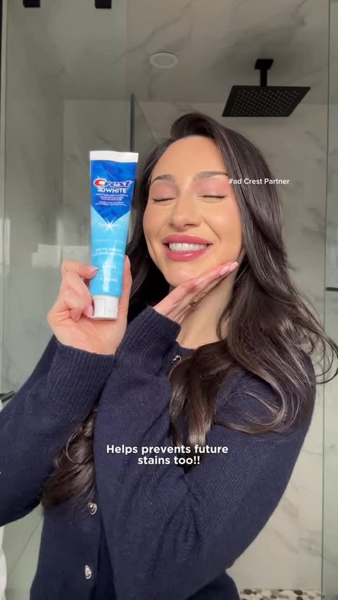 Instagram post by @parmisnajmi for Crest. Caption reads: [...] essential is now on sale at Costco: @crest....