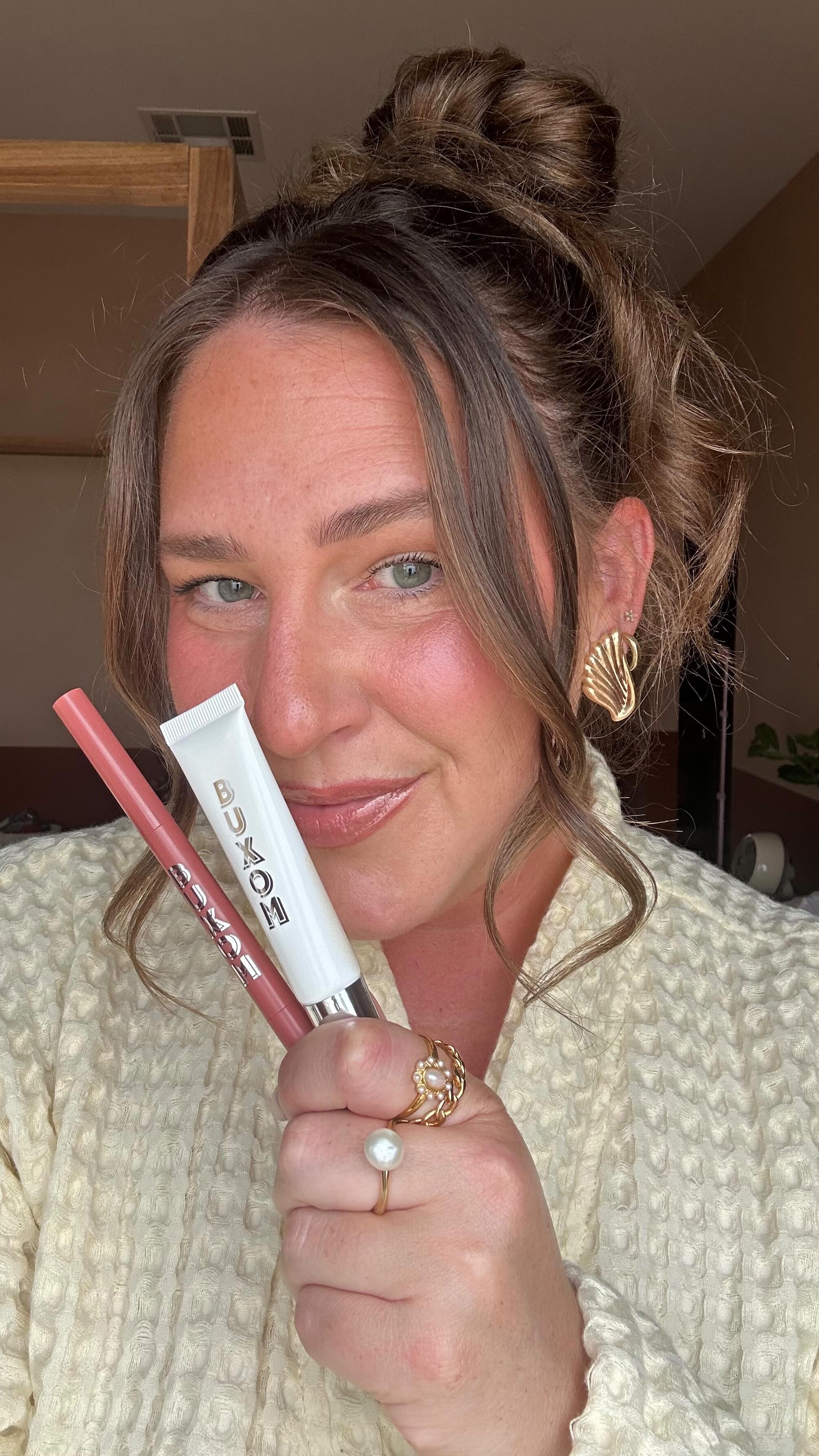 Instagram post by @fittybritttty for BUXOM Cosmetics. Caption reads: [...] lips 💋 featuring my ride-or-die:....