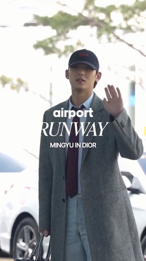 Instagram post by @eyopkr for Dior. Caption reads: [...] Mingyu (@min9yu_k) heading out for Dior....