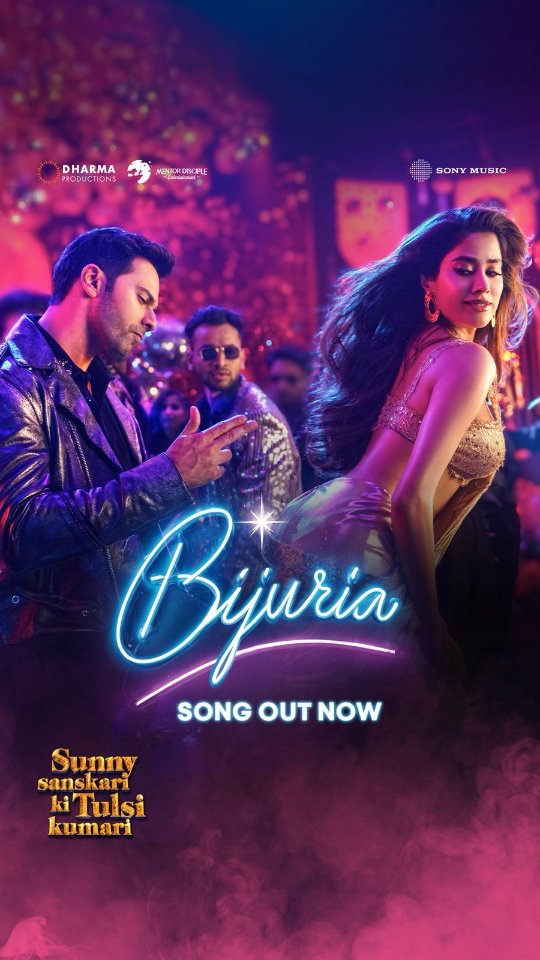 Instagram post by @sumitkadelofficial for Dharma Productions. Caption reads: #Bijuria from #SunnySanskariKiTulsiKumari is out....