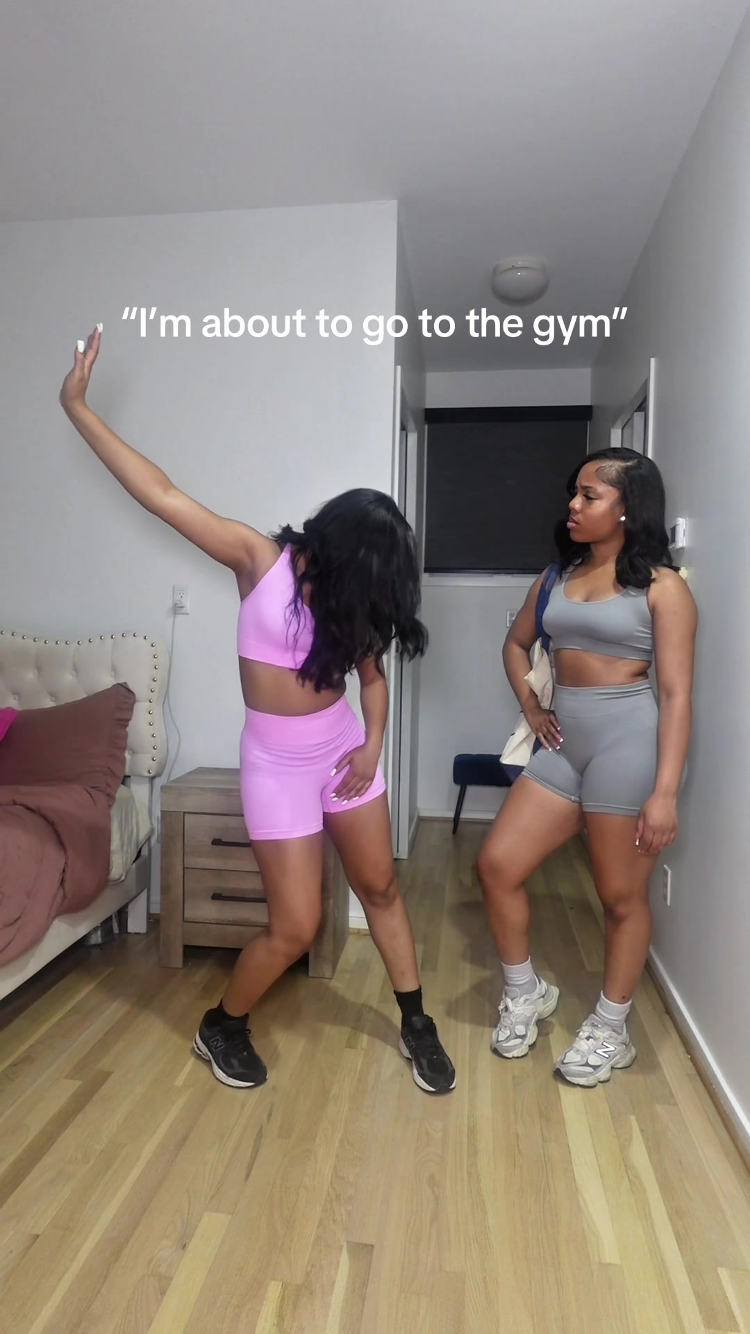 TikTok post by @tm.twins3 for SHEIN Sports. Caption reads: [...] @SHEIN @SHEIN US #SHEINtrends....