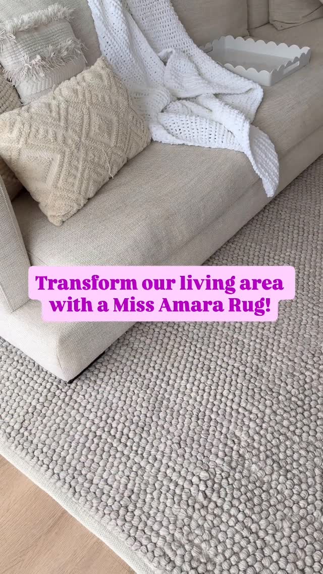 Instagram post by @my_familyeats for Miss Amara. Caption reads: We were WELL overdue for a new rug! Our lounge....