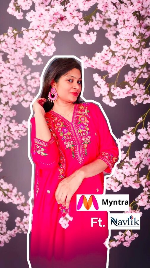 Instagram post by @shalu.ishi for Navlik. Caption reads: Presenting @navlik.in KALINI women floral....