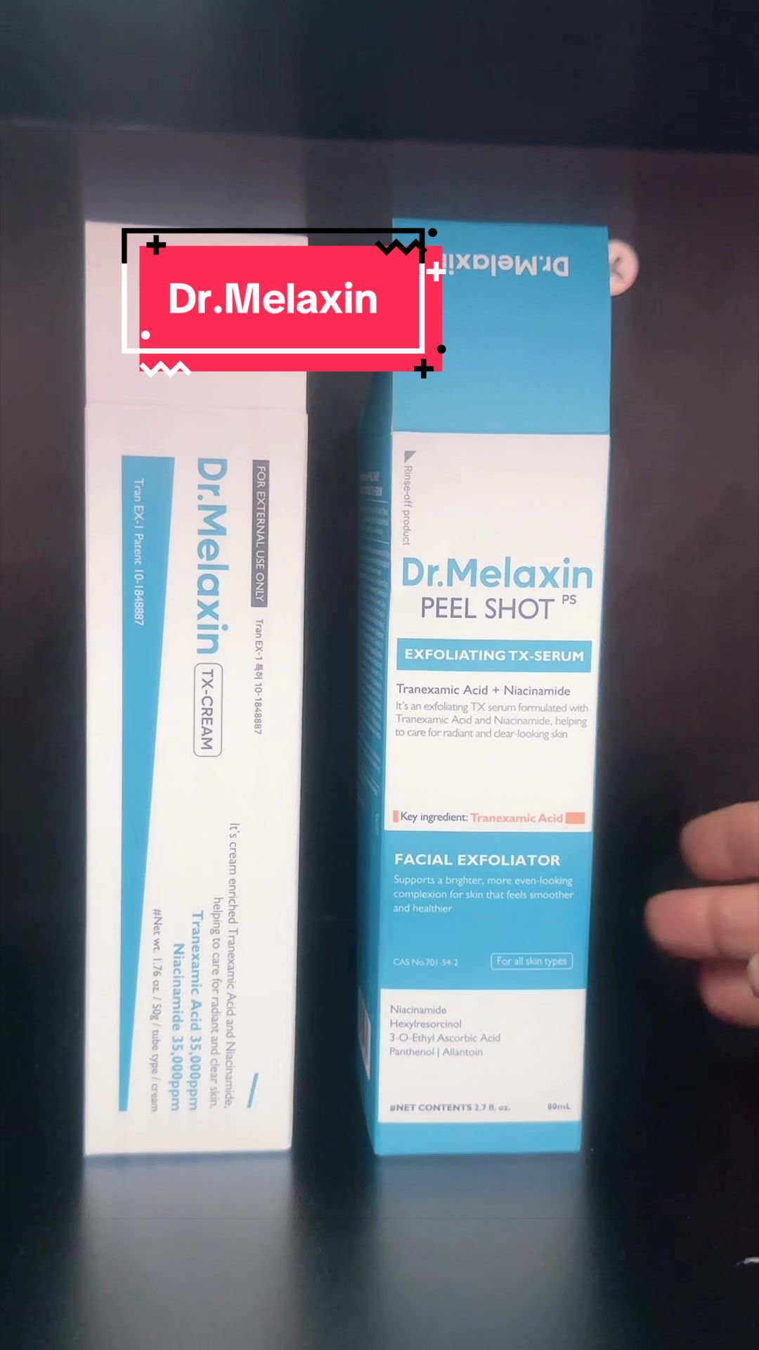 TikTok post by @monachettri87 for Dr Melaxin. Caption reads: #foryoupage #tiktok #TikTokShop @Dr.Melaxin.