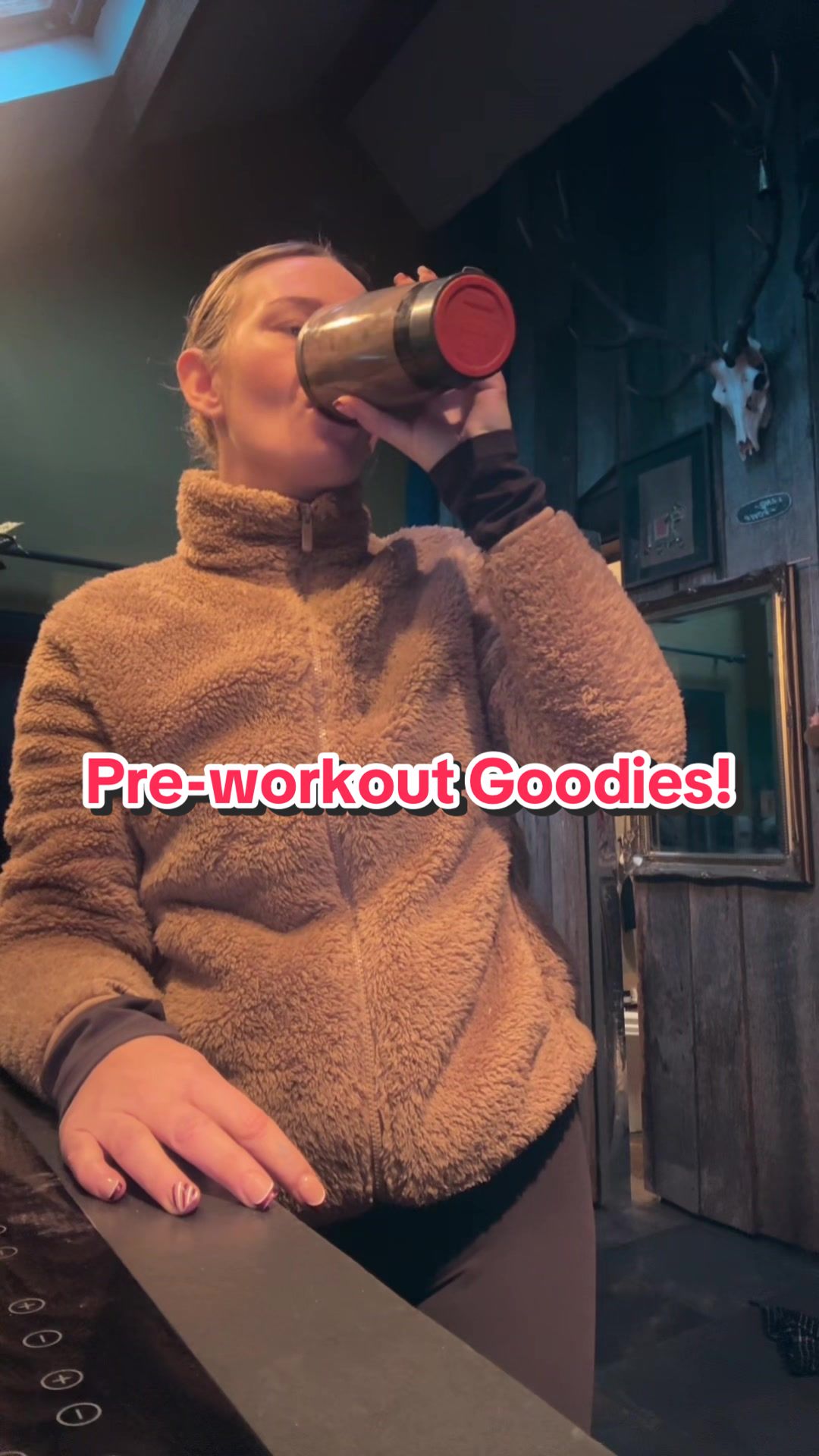 TikTok post by @megankelly664 for WarriorSupps. Caption reads: Pre-workout goodies!💪🏼 - Protein shake - Salted....