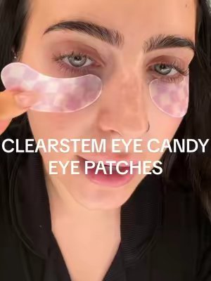TikTok post by @lexirosenstein for CLEARSTEM Skincare. Caption reads: [...] undereyes ☕️ I loveeeee these @CLEARSTEM....