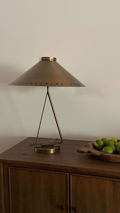 Instagram post by @maddieemmaa for Crate and Barrel. Caption reads: lighting that elevates the room ✨ comment ‘LAMP’....