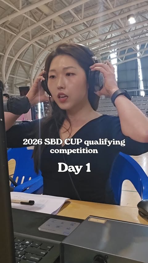 Instagram post by @glampink47 for SBD Apparel. Caption reads: 🇰🇷 @posk_korea SBD CUP Qualifying 1일차 . 이번 2026년....