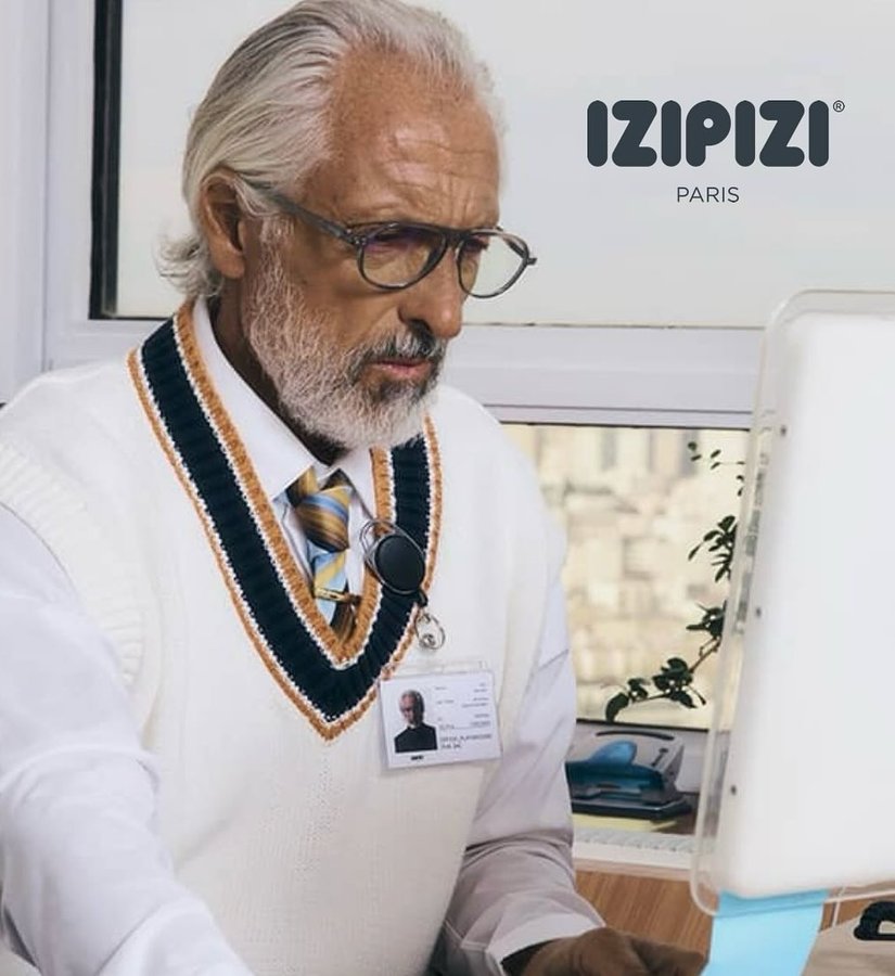 Instagram post by @gil.ros for IZIPIZI. Caption reads: Winter Campaign for @izipizi.