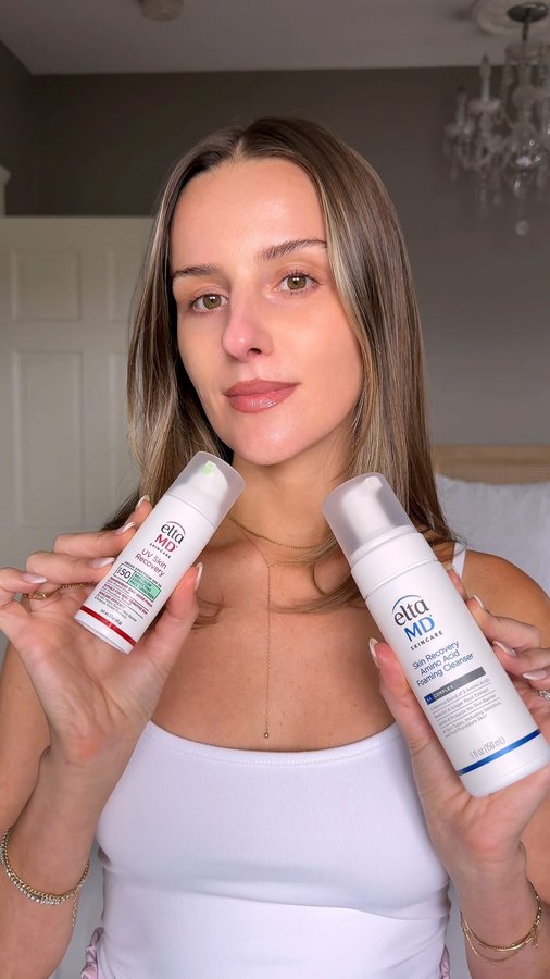 Instagram post by @juuujubee for EltaMD. Caption reads: The perfect duo for sensitive....