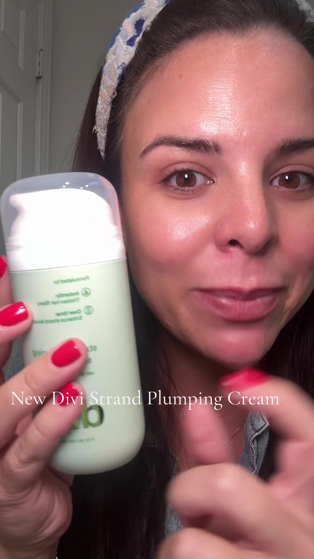 TikTok post by @alysonkipp for Divi Scalp & Hair Health. Caption reads: OBSESSED with this stuff. @DIVI strand plumping....